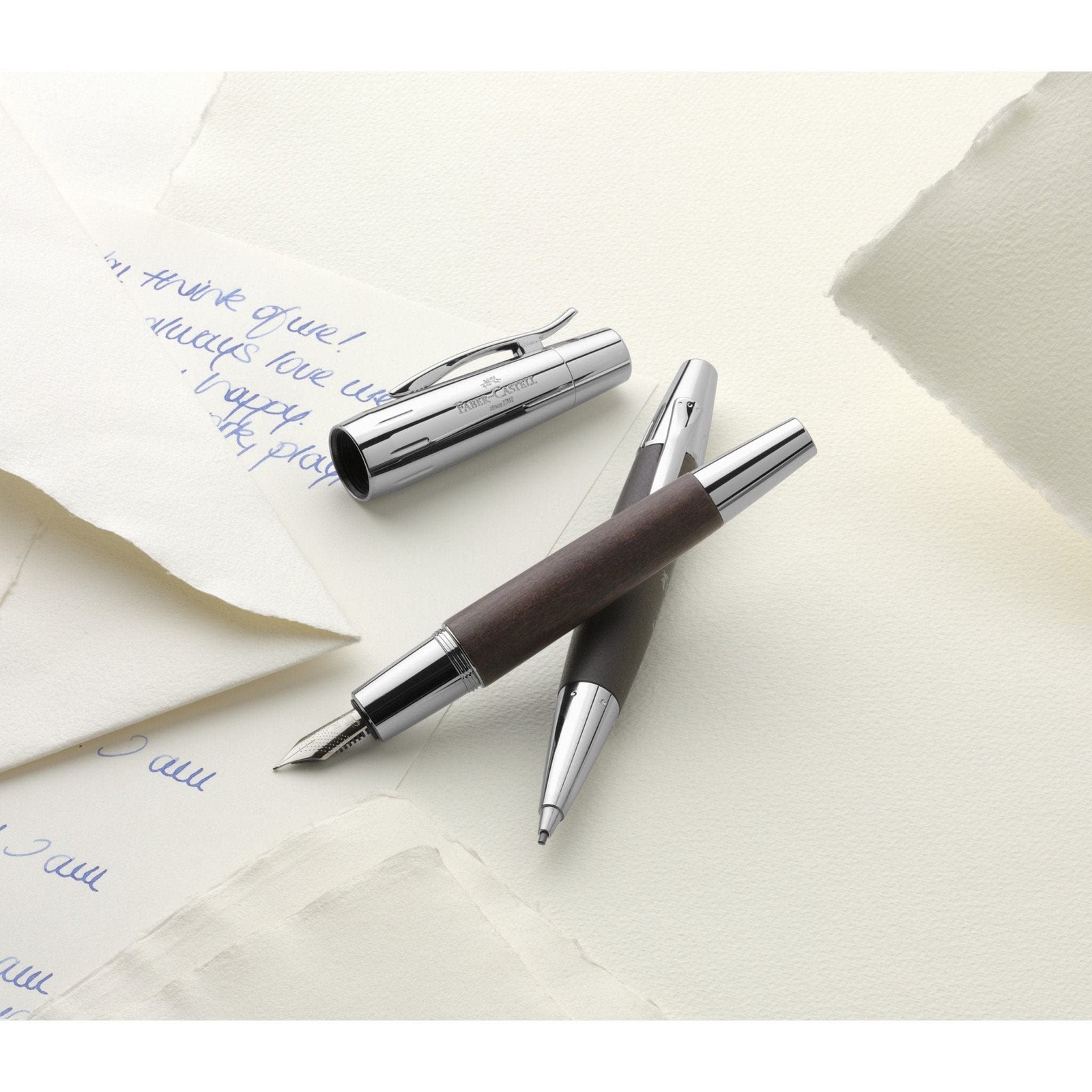 Design E-Motion Pearwood Polished Chrome Dark Brown Mechanical Pencil 138381