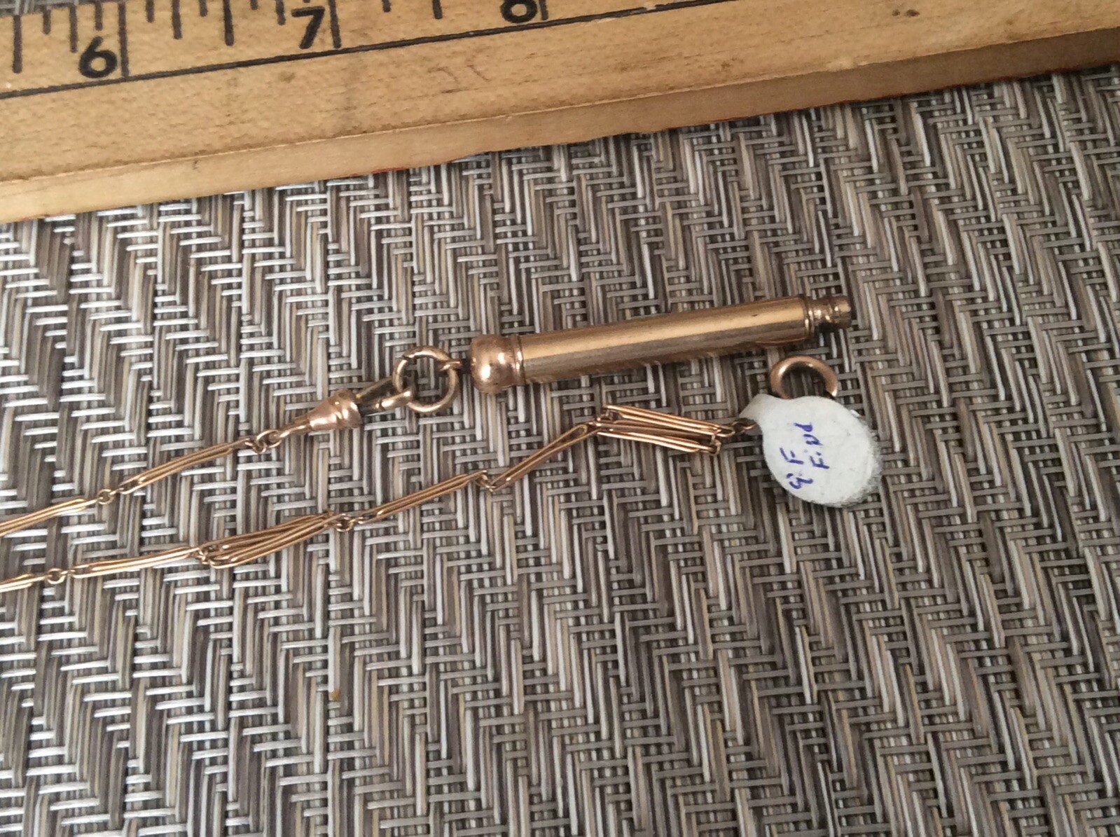 Gold Filled Pink Gold Chain And Pencil