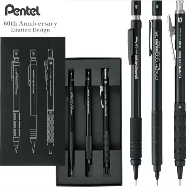 Pentel 60th Anniversary Limited Black Graph1000/GraphGear Set – Exclusive Japan