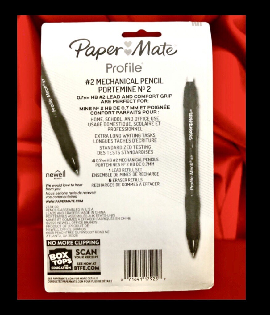 Mechanical Pencils 10pc Set: 4 Pencils,Lead Refills,Erasers(Paper Mate 0.7mm)