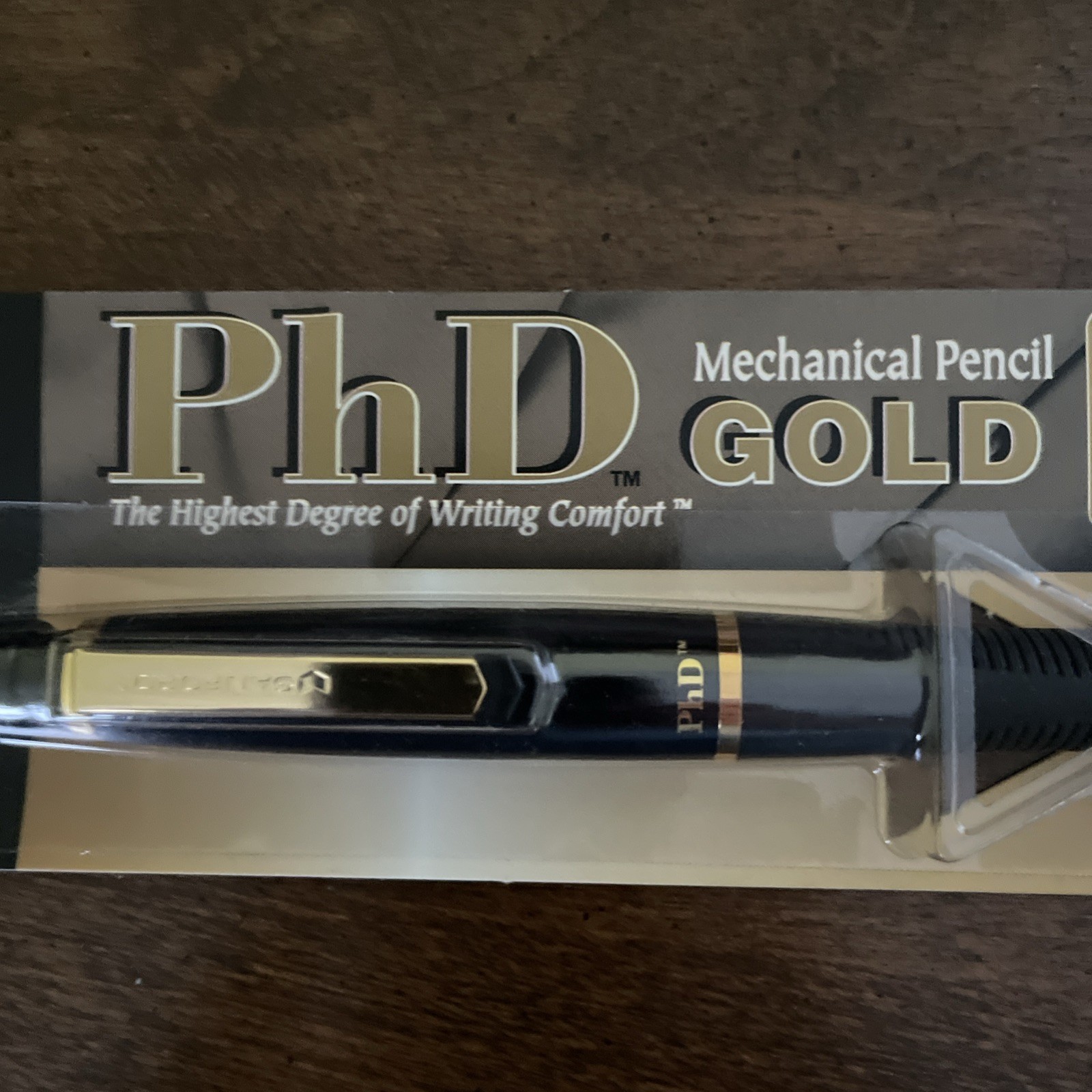 2 Vintage Sanford PhD Gold Black Mechanical Pencils Barrel 0.5mm, NOS