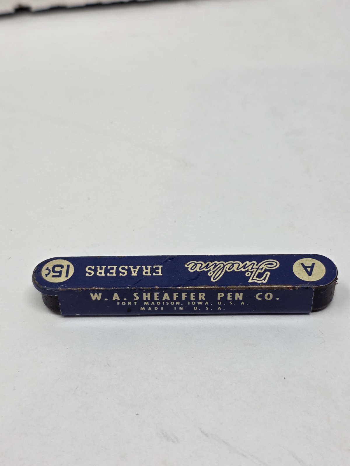 Vintage Sheaffer’s Fineline A Erasers Tin 15 cents