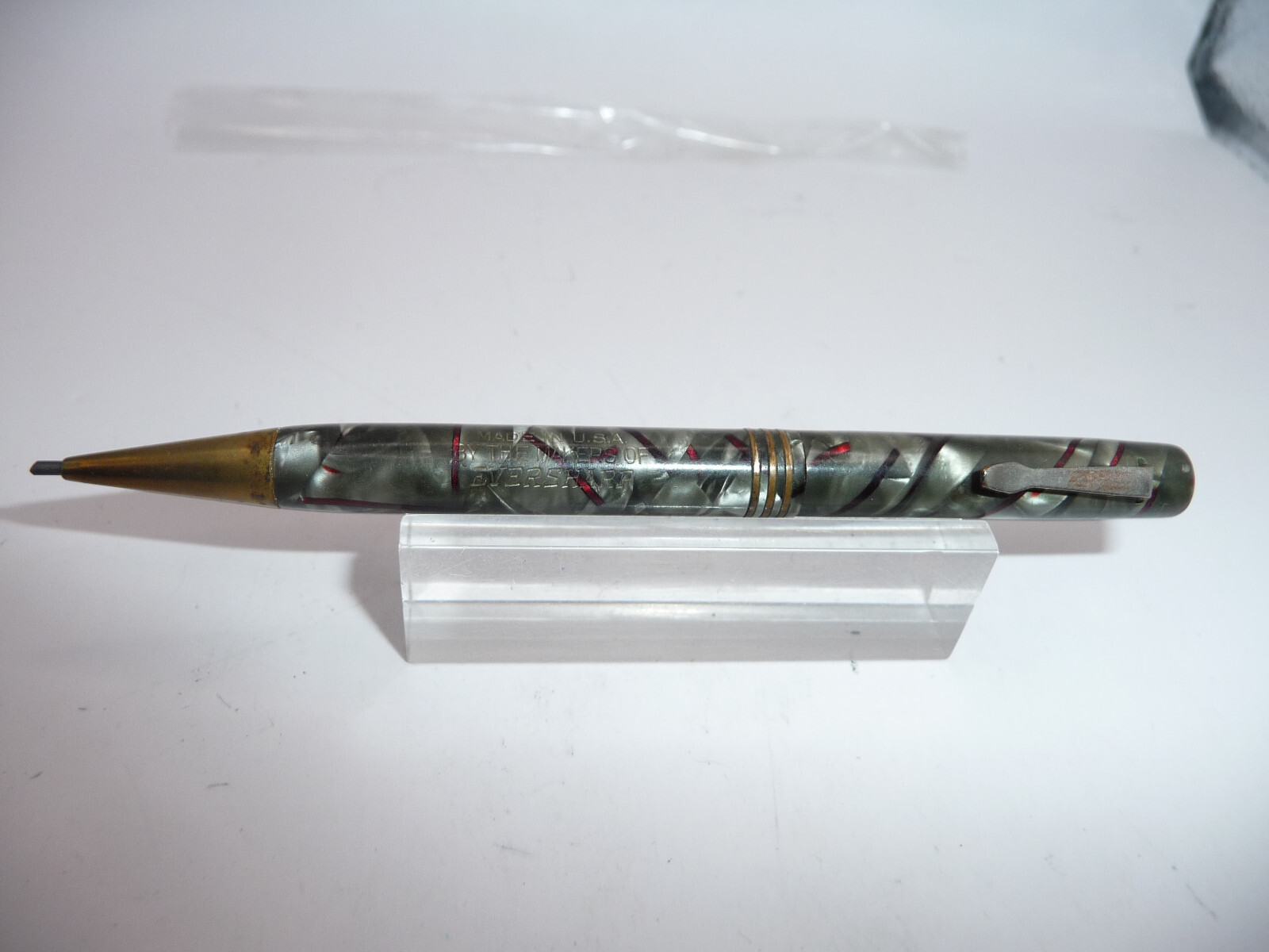 Eversharp Vintage Bantam Gray with red streaks marble pencil working