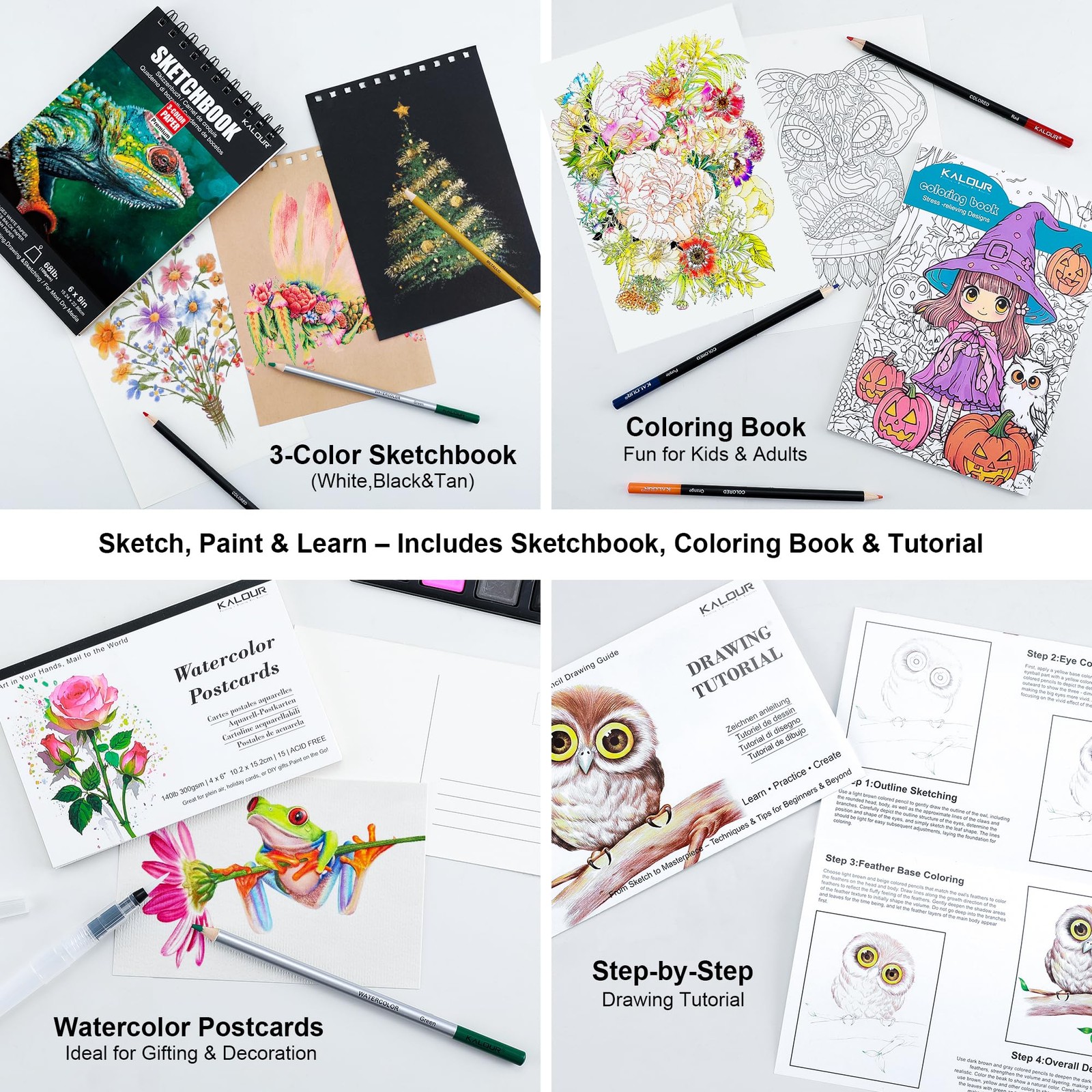 KALOUR 135 Drawing Set Sketching Kit,Art 1 Count (Pack of 135), Multicolor