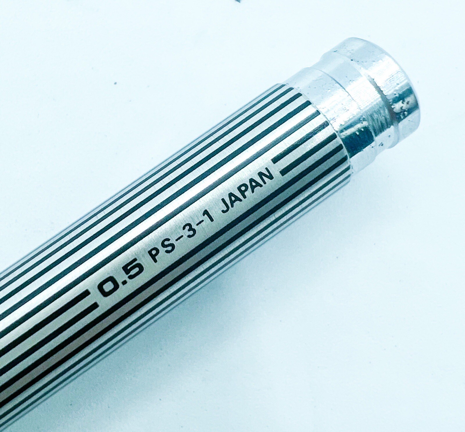 Kokuyo Mechanical Pencil PS-3-1 Silver Black Stripes Side Knock 0.5 mm