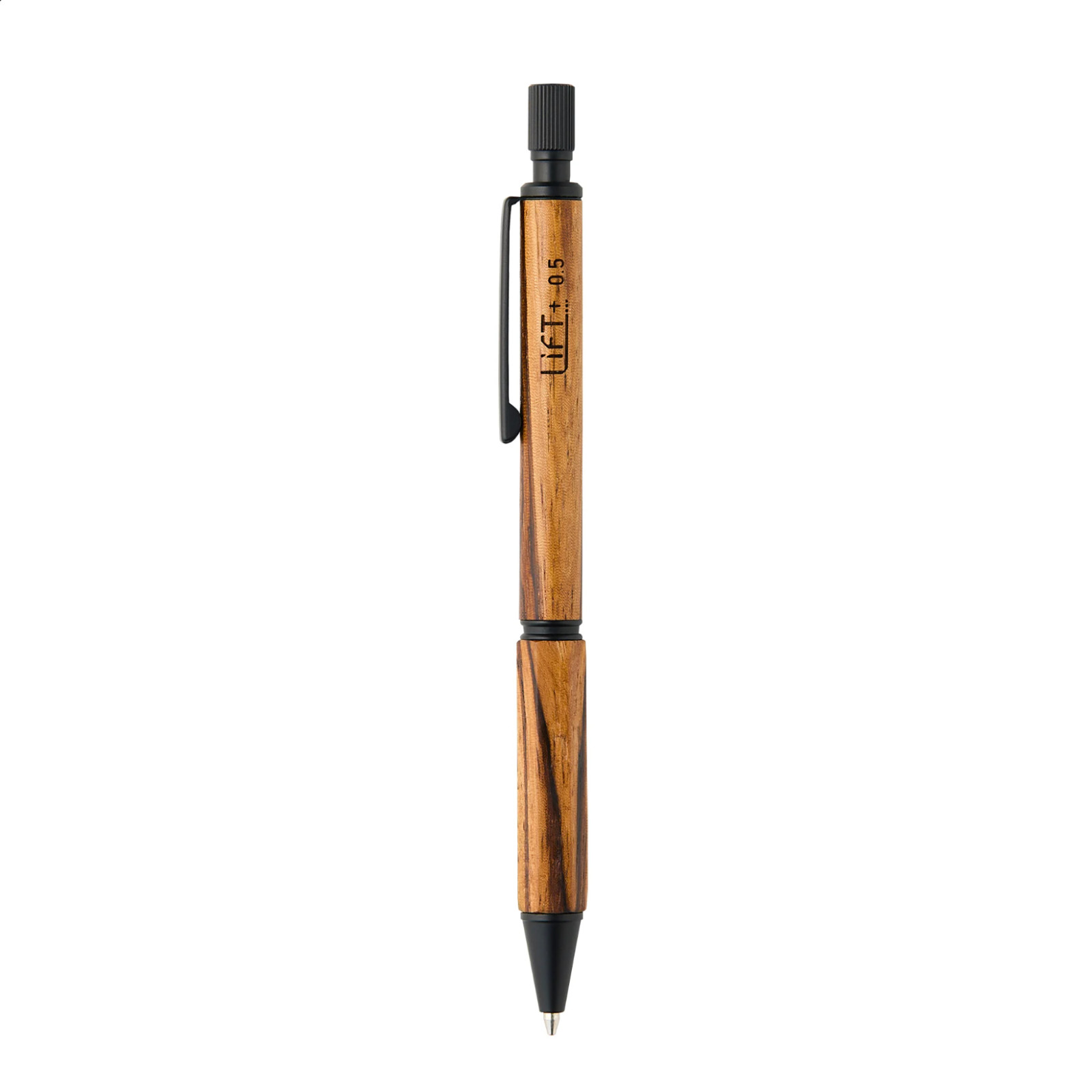 Kitera LIFT+ Wood 0.5mm Mechanical Pencil Zebrawood Brass Made in Japan