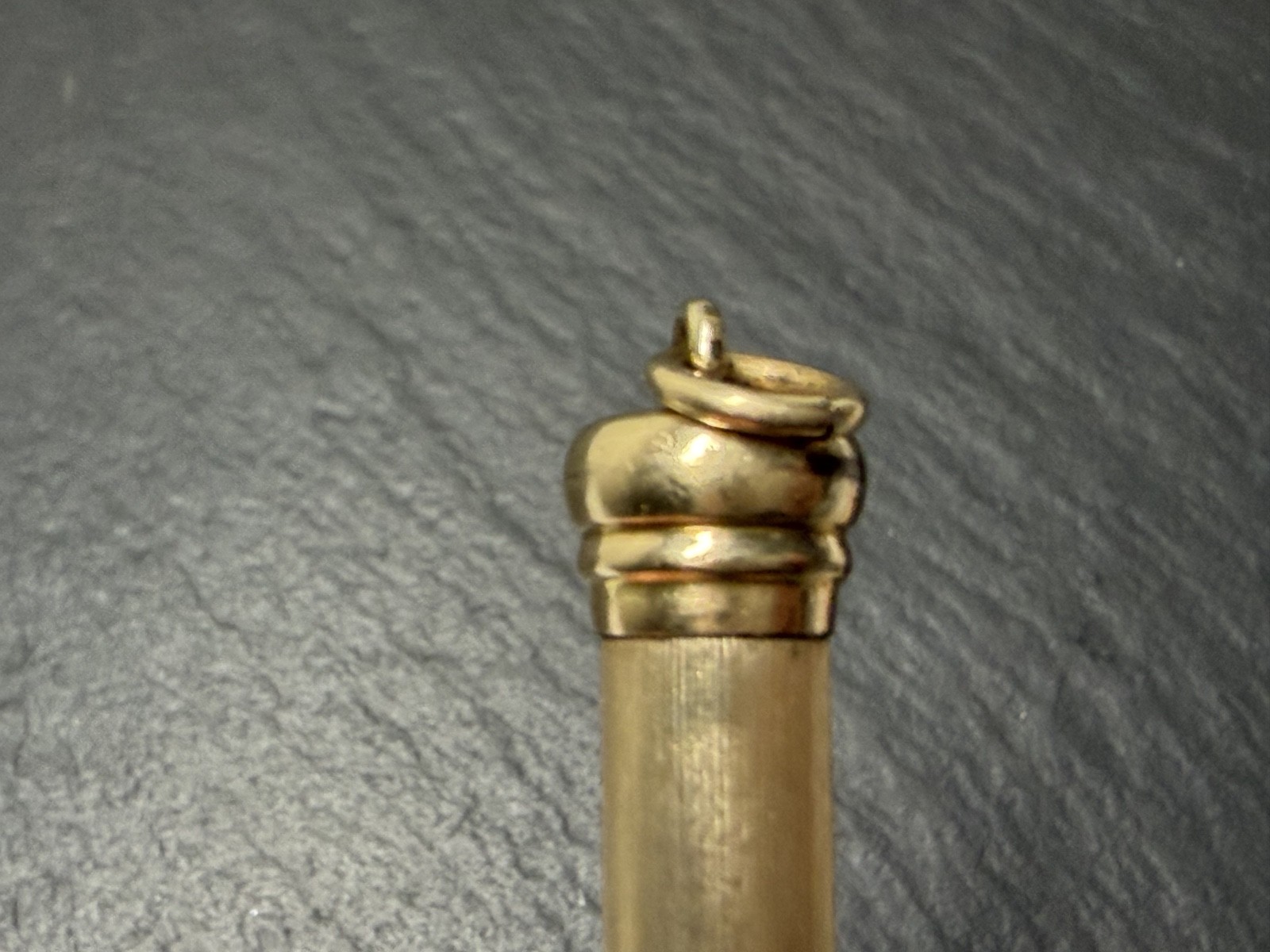 ANTIQUE GOLD FILLED TELESCOPING MECHANICAL PENCIL WITH LOOP, MONOGRAM N1006