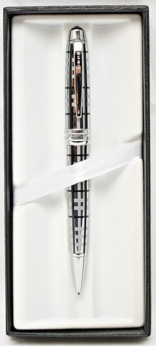 CROSS Bailey Polished Chrome Geometric Pattern 0.7mm Pencil with Gift Box