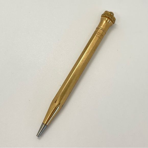 Vintage Wahl Eversharp Yellow Gold Filled Ring-Top Travel Pencil 4″ Art Deco
