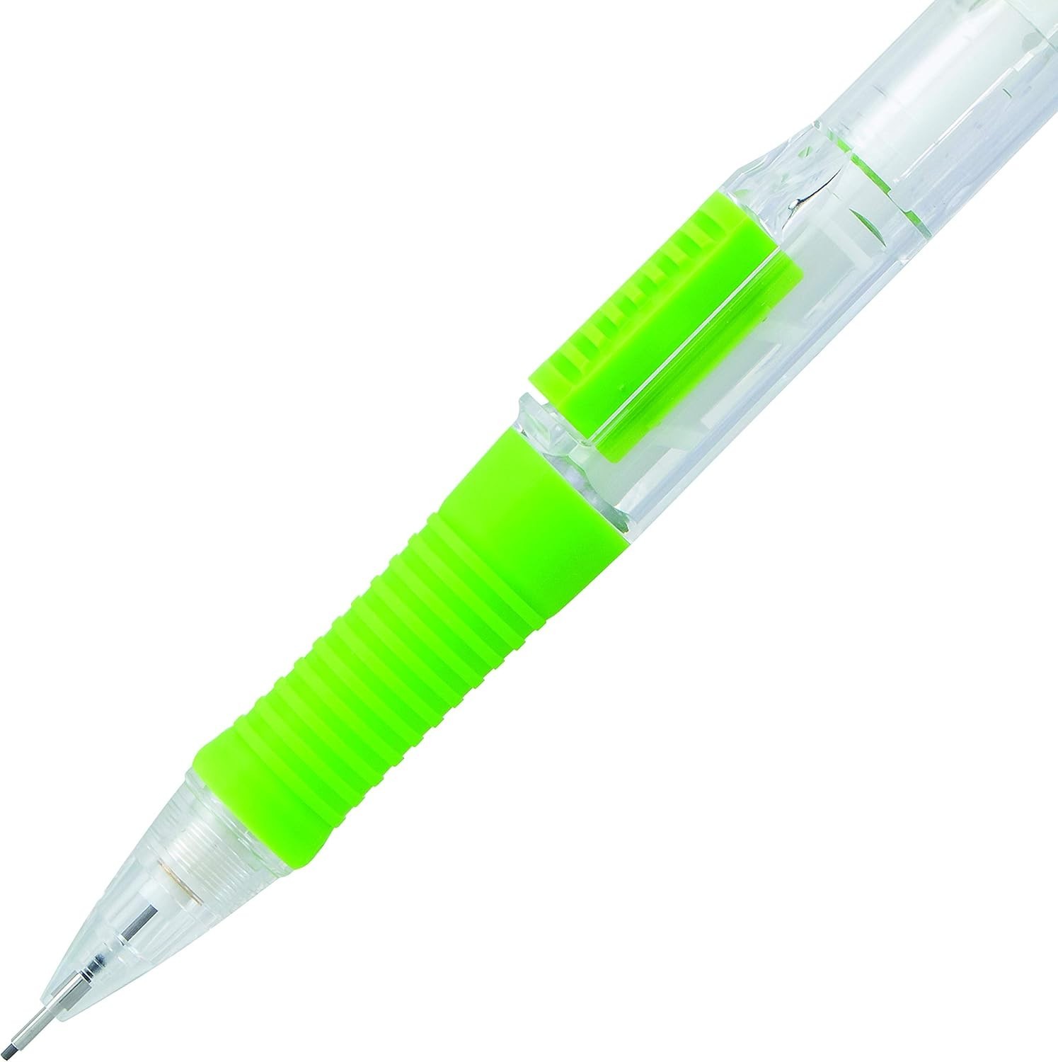 Fast Side-Advance 0.7mm Mechanical Pencils – Green Accents, Box of 12 for Adults