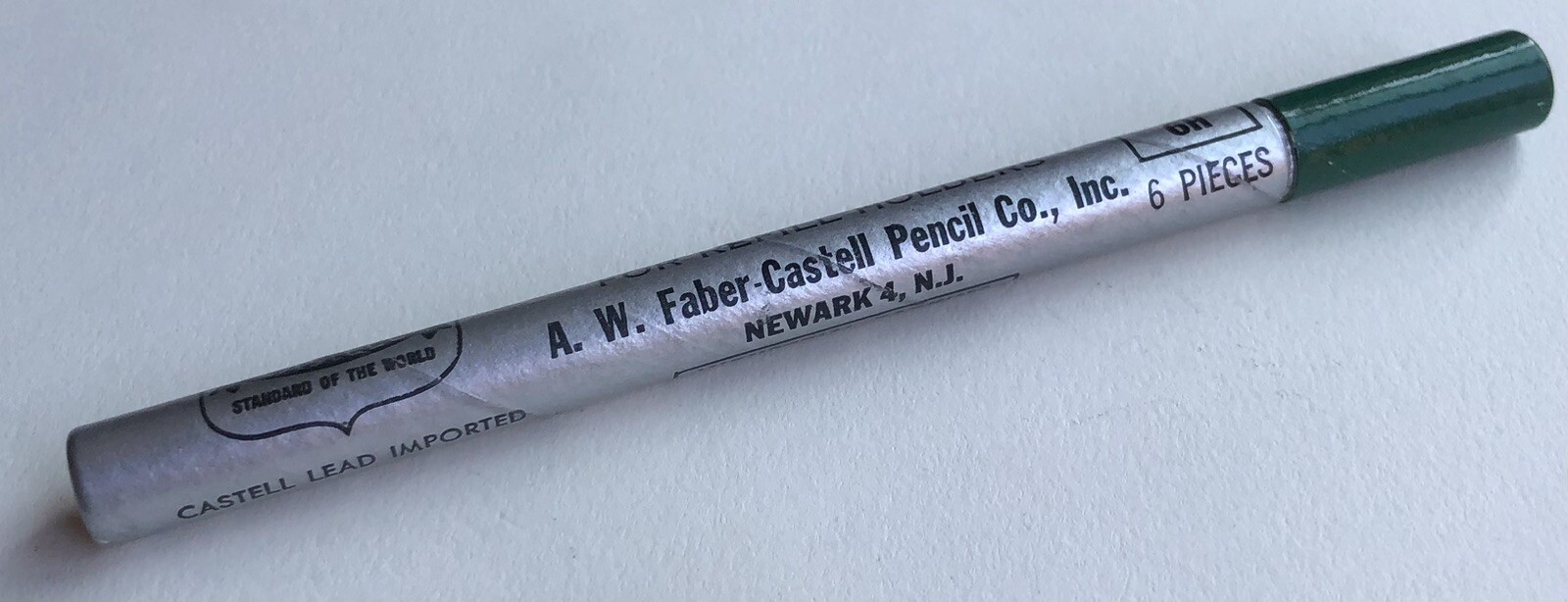 Vintage A. W. Faber Castell Drawing Lead 6H 2mm 6 Pack Tube Germany