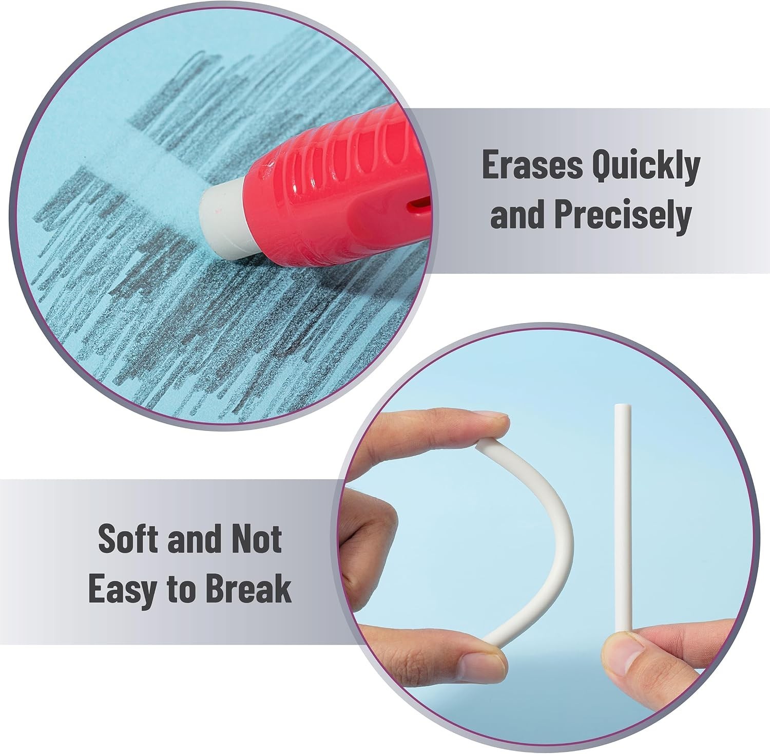 – Retractable Mechanical Eraser Pens, 4 Pack, Vibrant Colors | Latex-Free