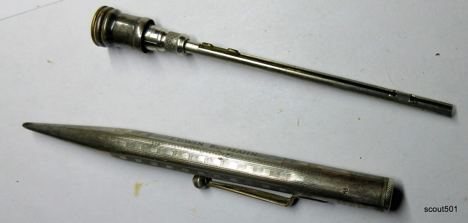 Antique Art Deco Redipoint Ingersoll Rolled Silver Mechanical Pencil 1.18 MM Lea