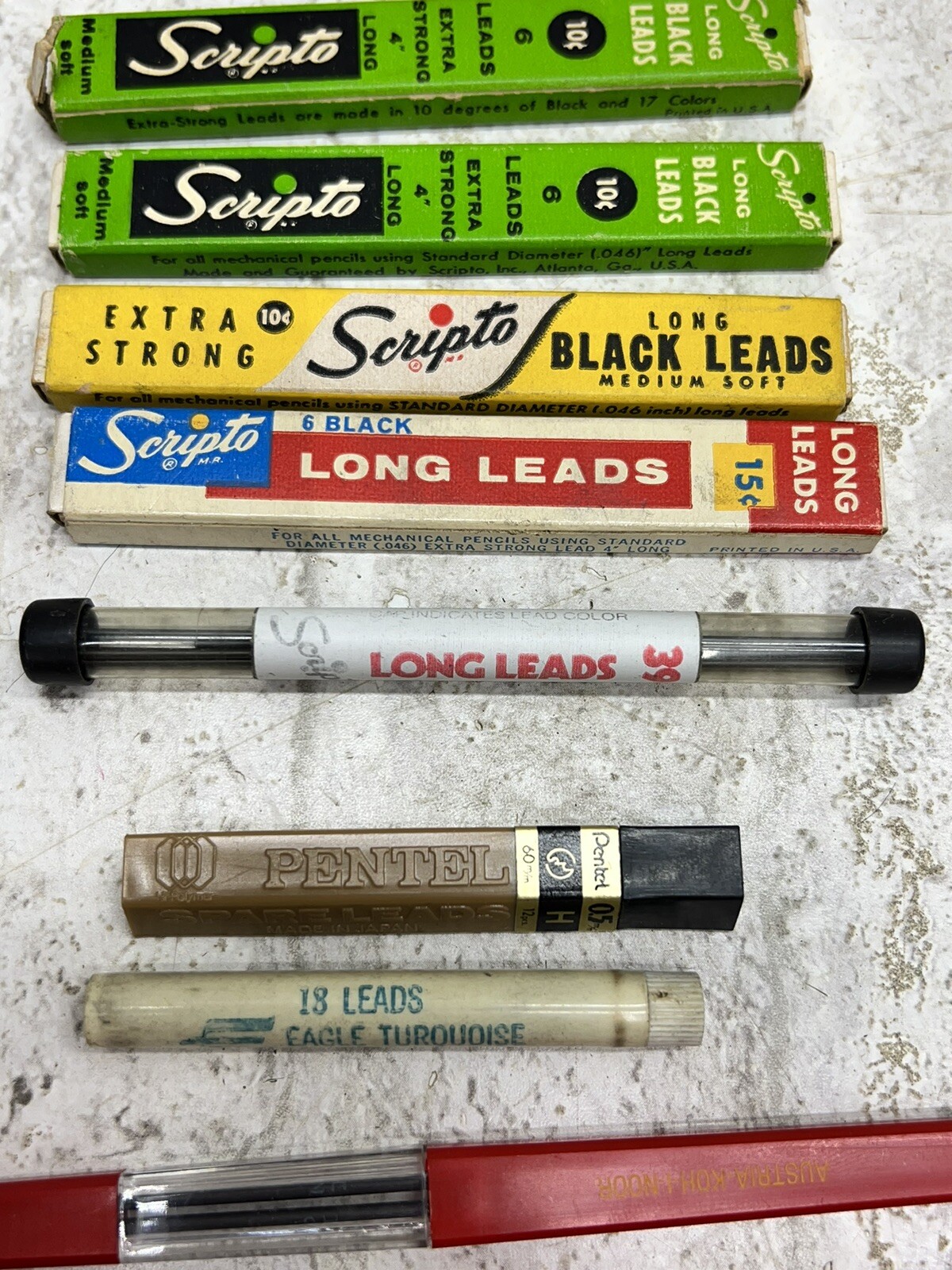 MIXED LOT VINTAGE DRAWING Drafting LEADS ,Eagle(1) ,Pentel Koh-I-noor, Scripto