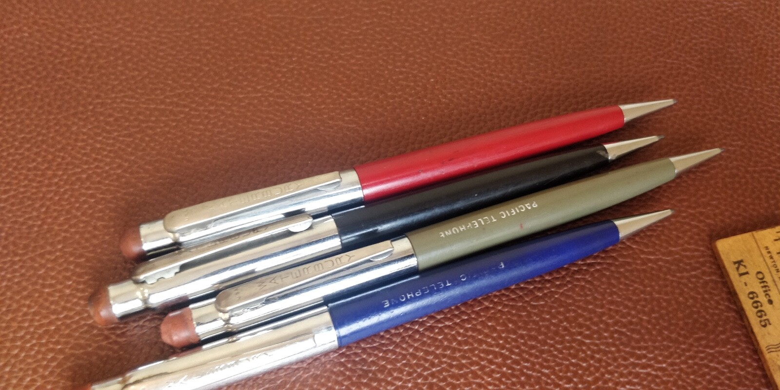 Vintage Set of 4 Waterbury chrome Mechanical Pencil – Pacific telephone 🇺🇸 USA