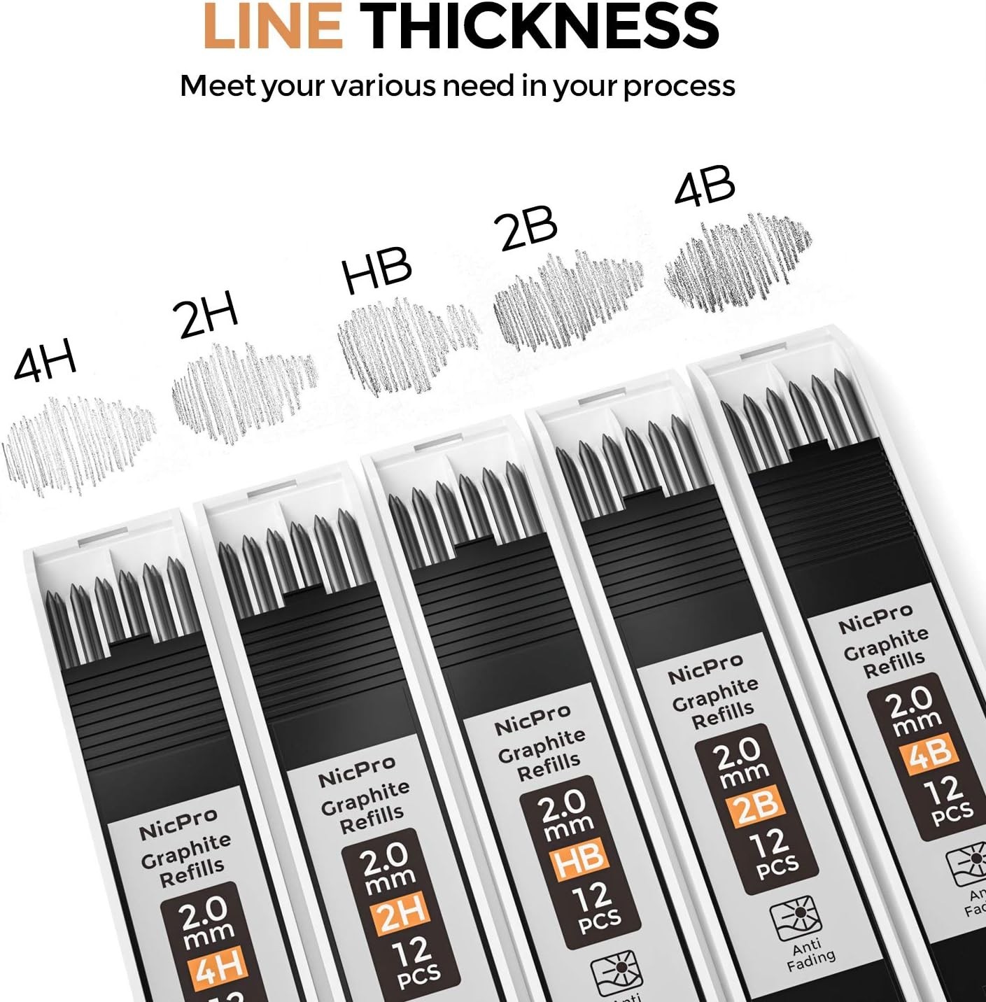 Professional Metal Lead Holder Pencil Set with Break-Resistant Graphite Refills