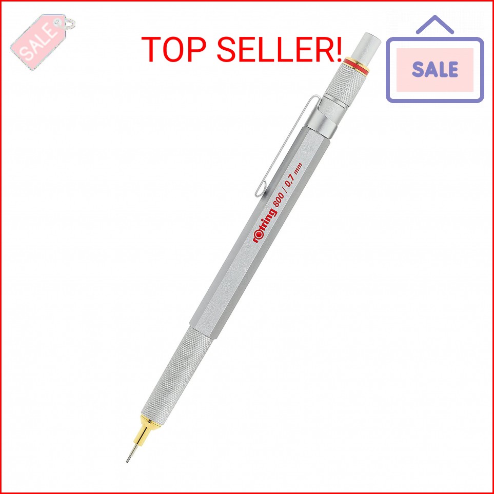rOtring 800 Mechanical Pencil, 0.7 mm, Silver Metal Barrel