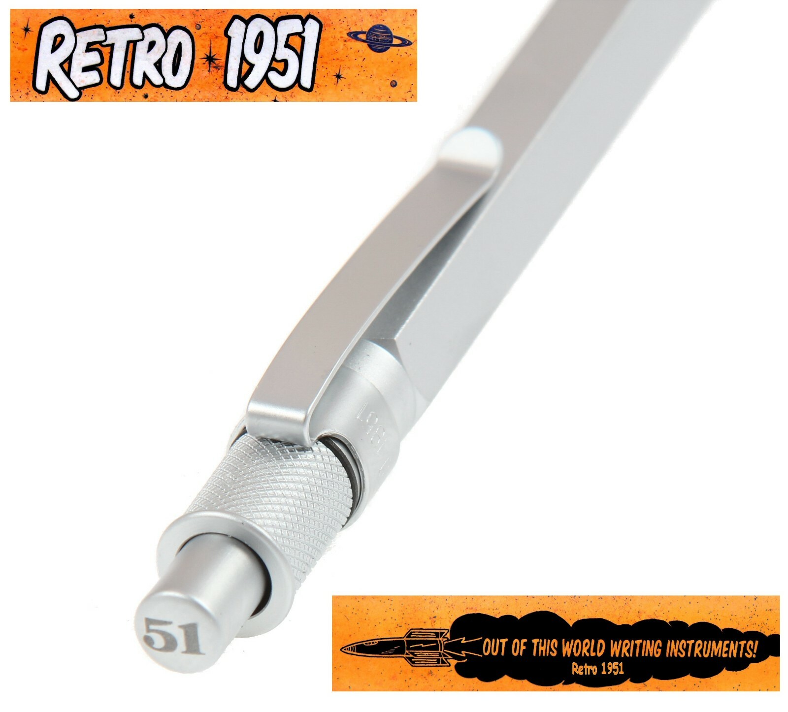 Retro 51 / Hex-o-matic Series Silver 7mm Lead Pencil #HEX-615P