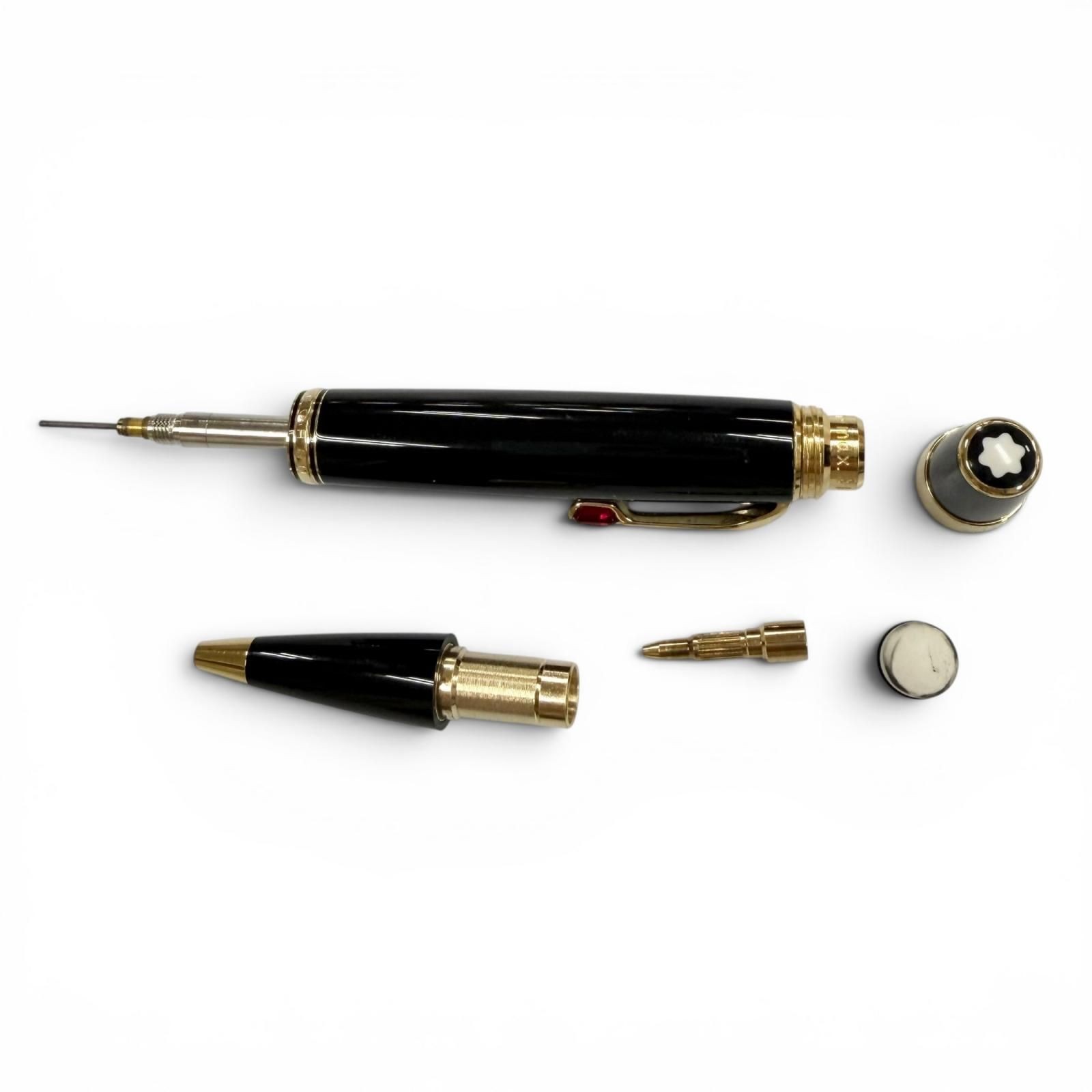 MONTBLANC Boheme Red Gemstone White Star Twist Mechanical Pencil Black Gold