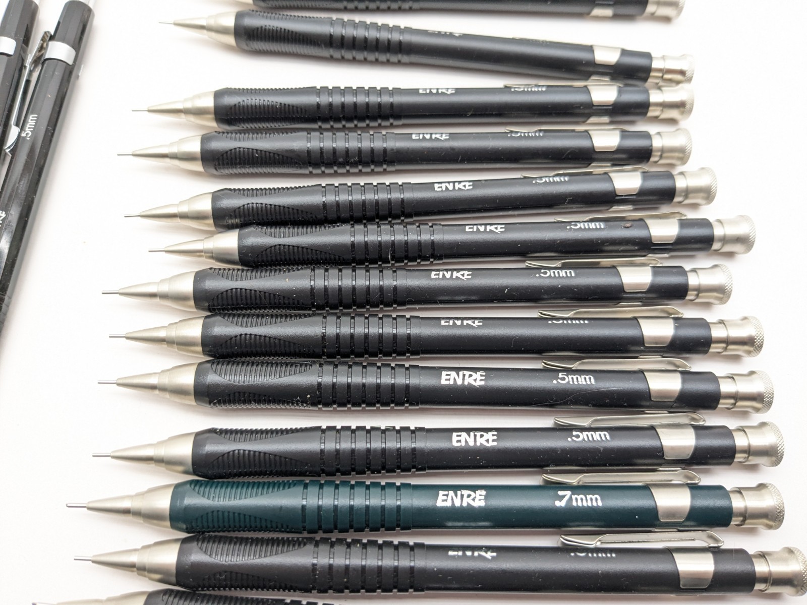 VTG ENRE Mechanical Pencil Ma – .5mm,.7mm Black/Silver Heavy Duty Lot Of 17