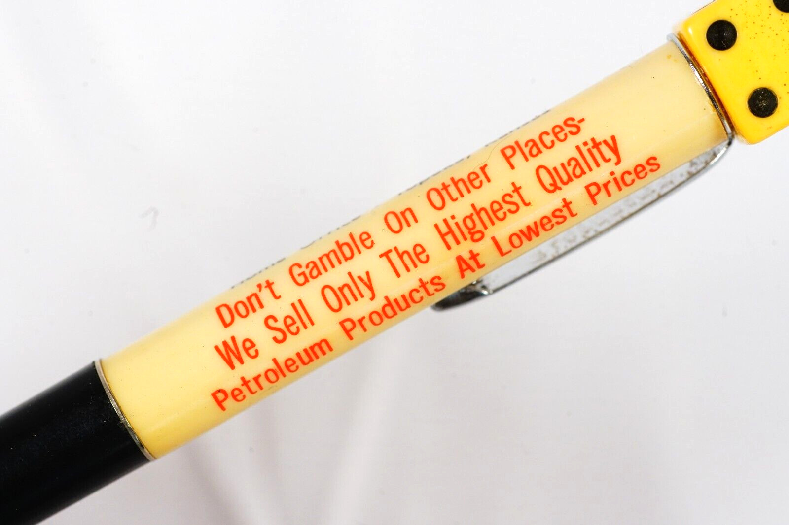 Quality Oil Inc Topeka Kansas Mid-Century Ritepoint Mechanical Pencil Dice Back