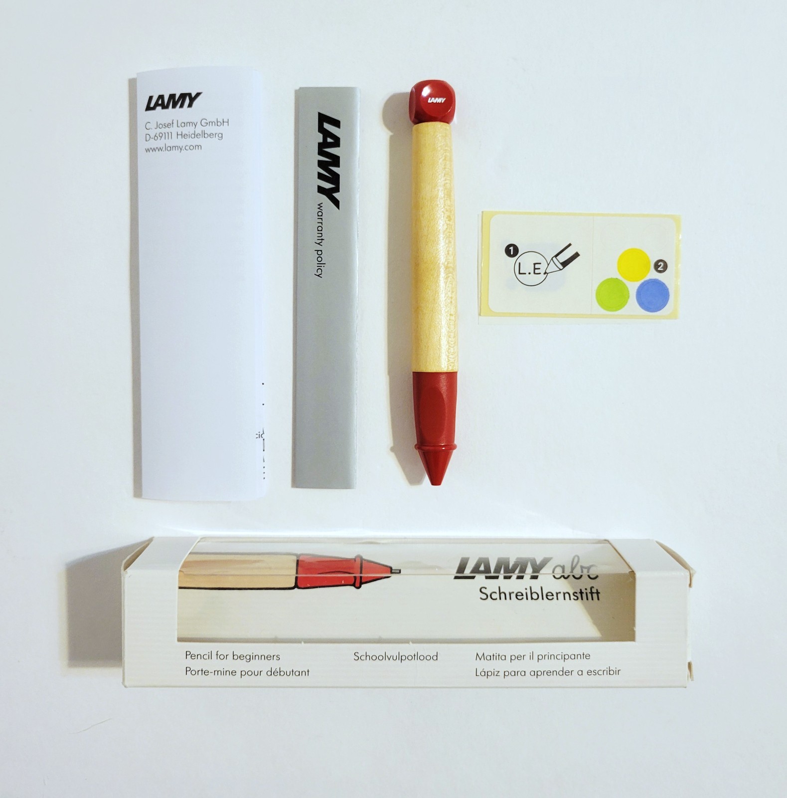 Lamy ABC Red 1.4mm Beginner Child Kid Grip Mechanical Pencil L110 NEW