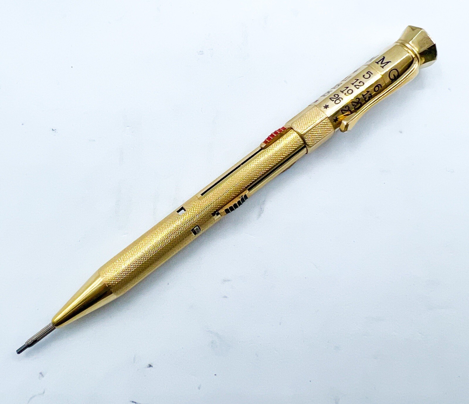 Norma brevettato Colorgraph 18k gold Rolled W Calendar 4 colors pencil