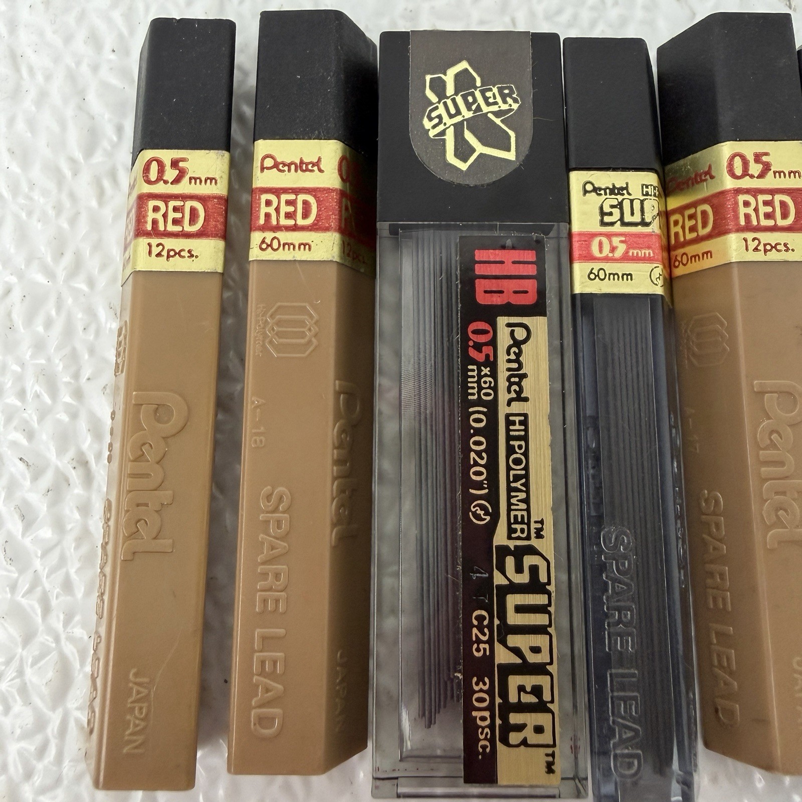 Vintage HB Hi Polymer Super 0.5mm And Pentel Pencil Lead Refill Lot