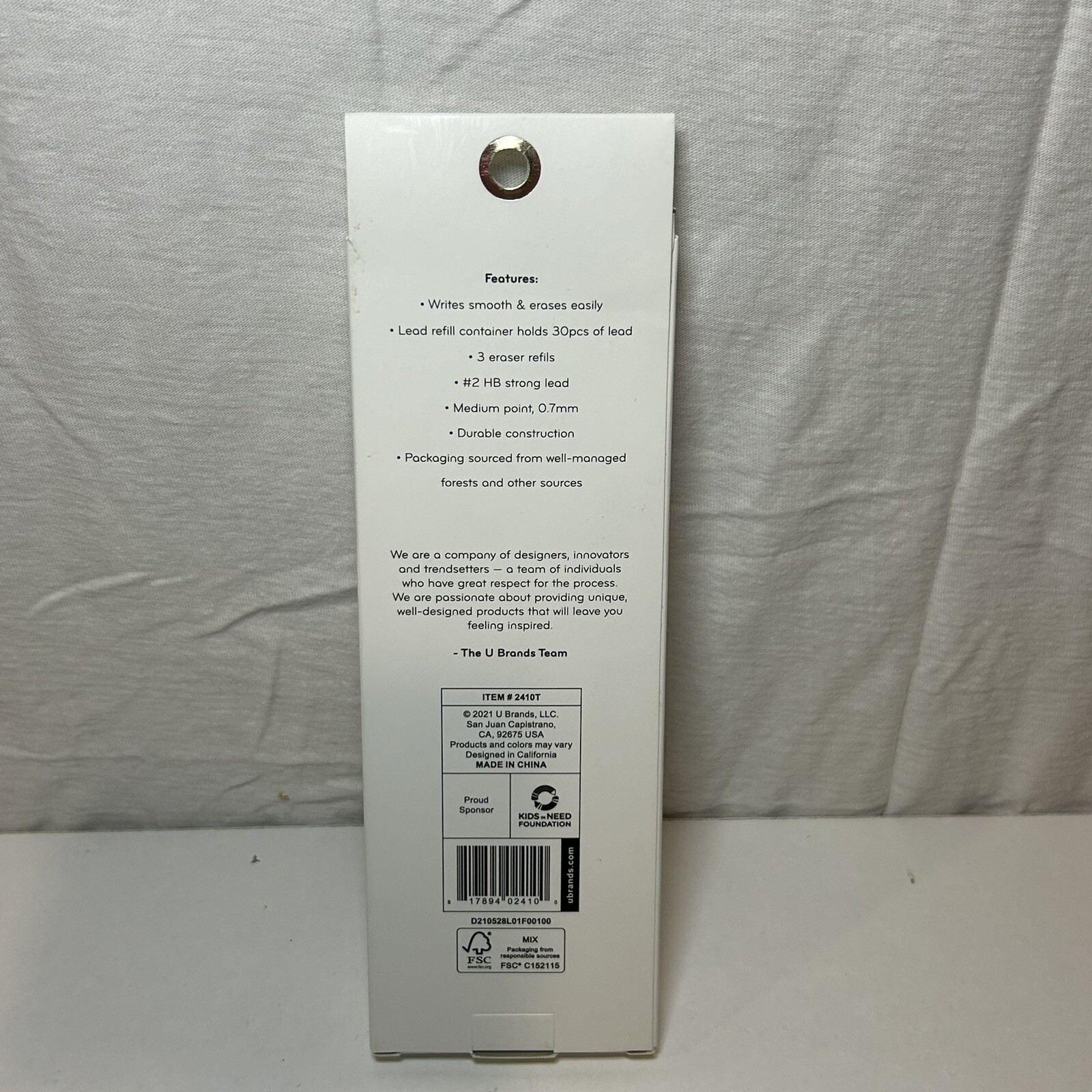 U Brands Mechanical Pencils Set 2 Pack 0.7MM Cambria w/Refills #2 Strong Lead