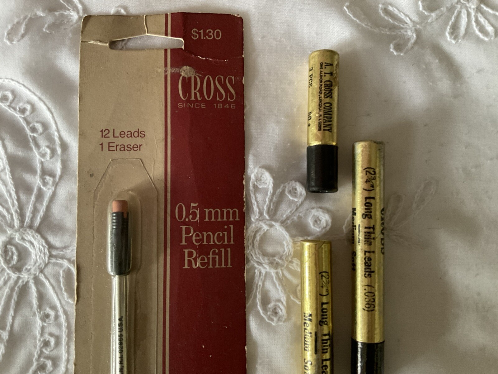 Cross 2 3/4″ Long Thin Leads .036 Medium Soft 36 leads 3 Erasers & 8405 Refill