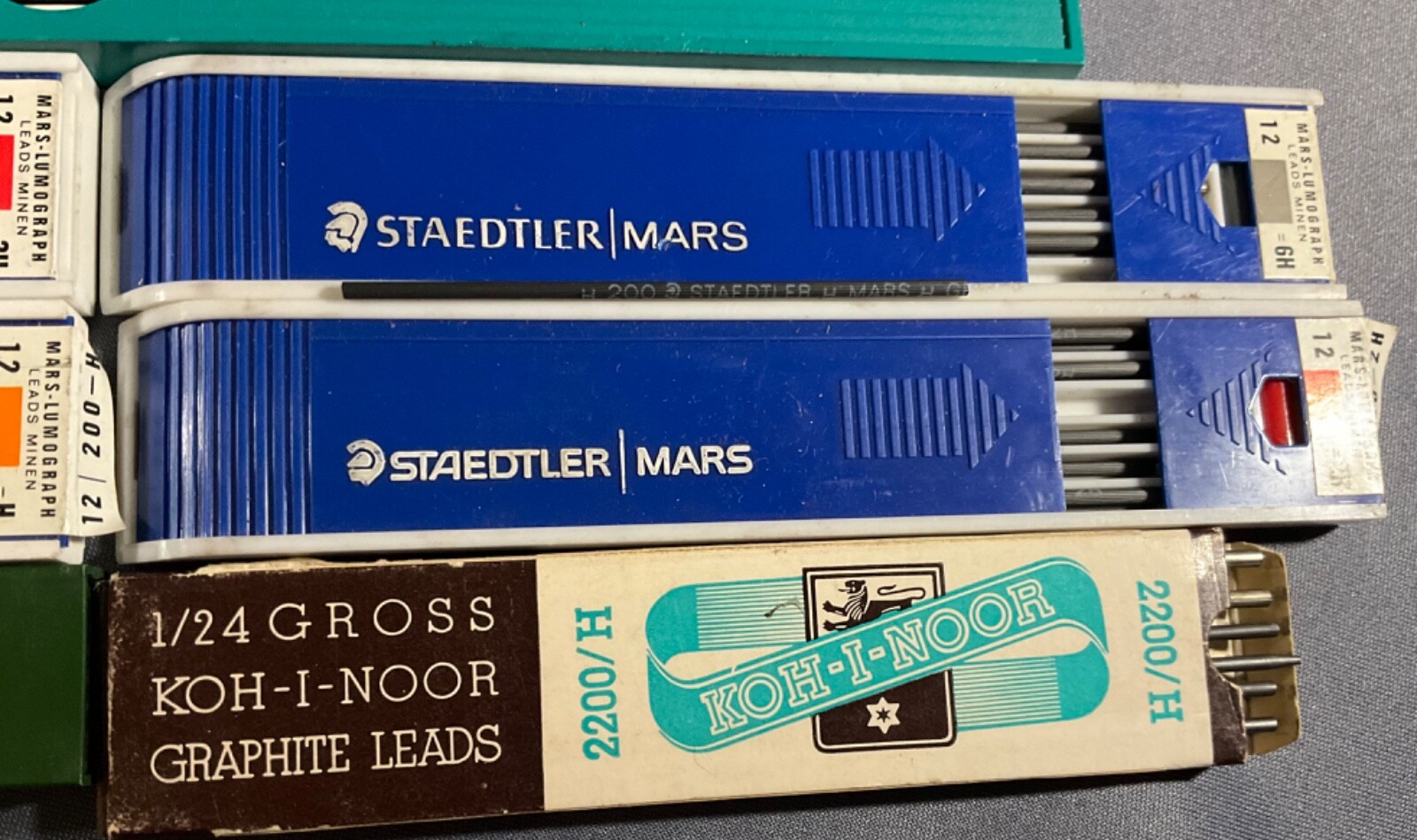 Lot of 12 Drawing Leads Turquoise Eagle Staedtler/Mars Koh-I-Noor Faber Castell