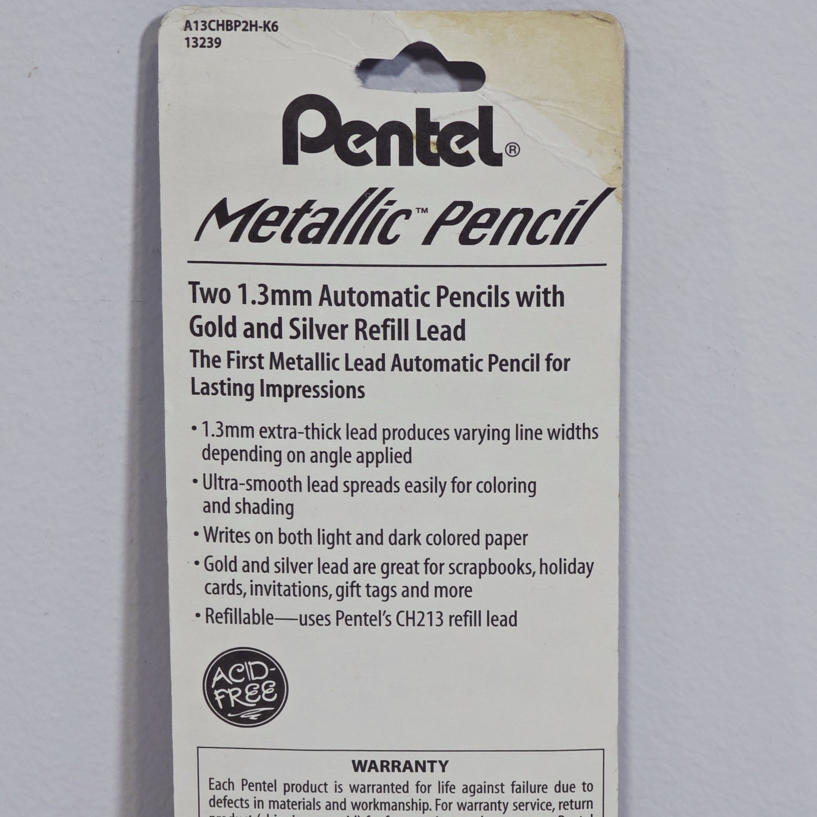 Vintage NOS Pentel Milky Metallic Automatic Pencil Lead GOLD SILVER JAPAN 1.3mm