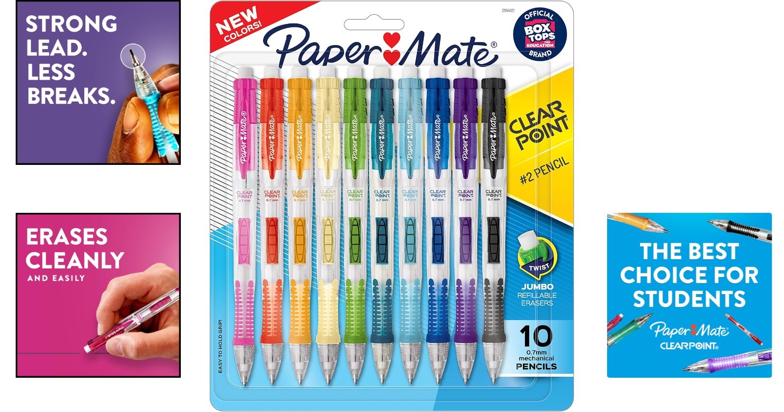 Comfortable Writing with Clearpoint 0.7mm Mechanical Pencils – 10 Count Variety