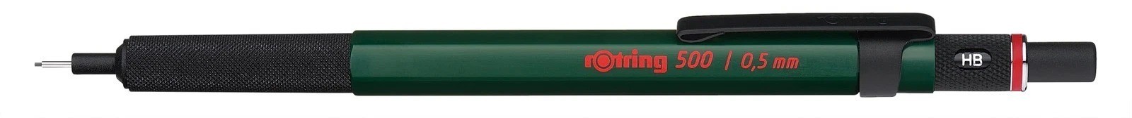 Rotring 500 Green Mechanical Pencil 0.5Mm With Metal Grip For Precision Drawing
