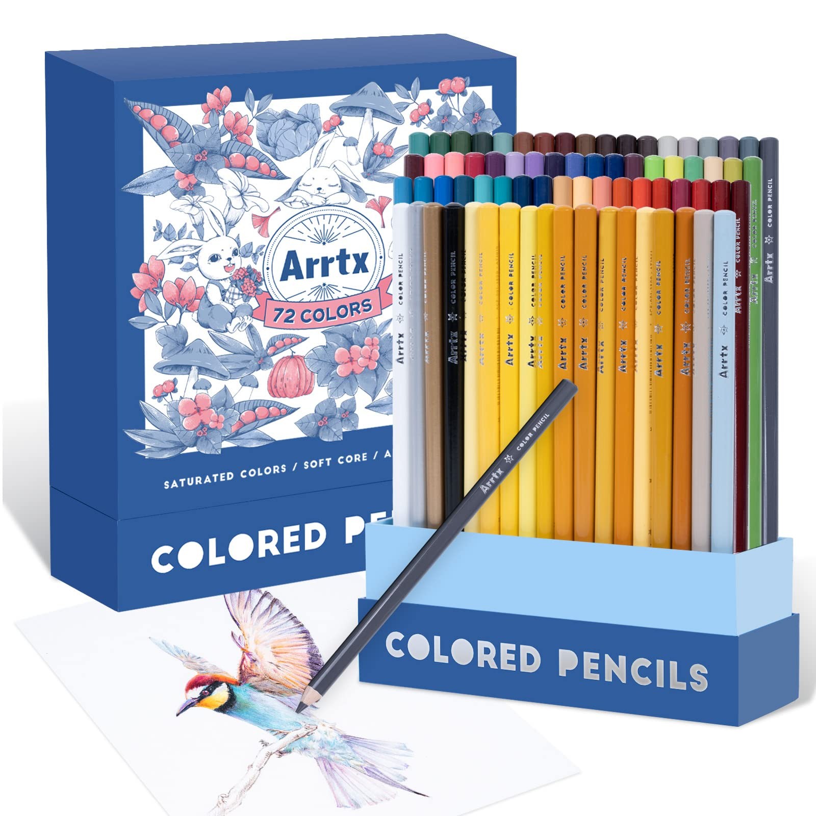 Arrtx 72 Colored Pencils for Adult Coloring Drawing Blending 72 Colors