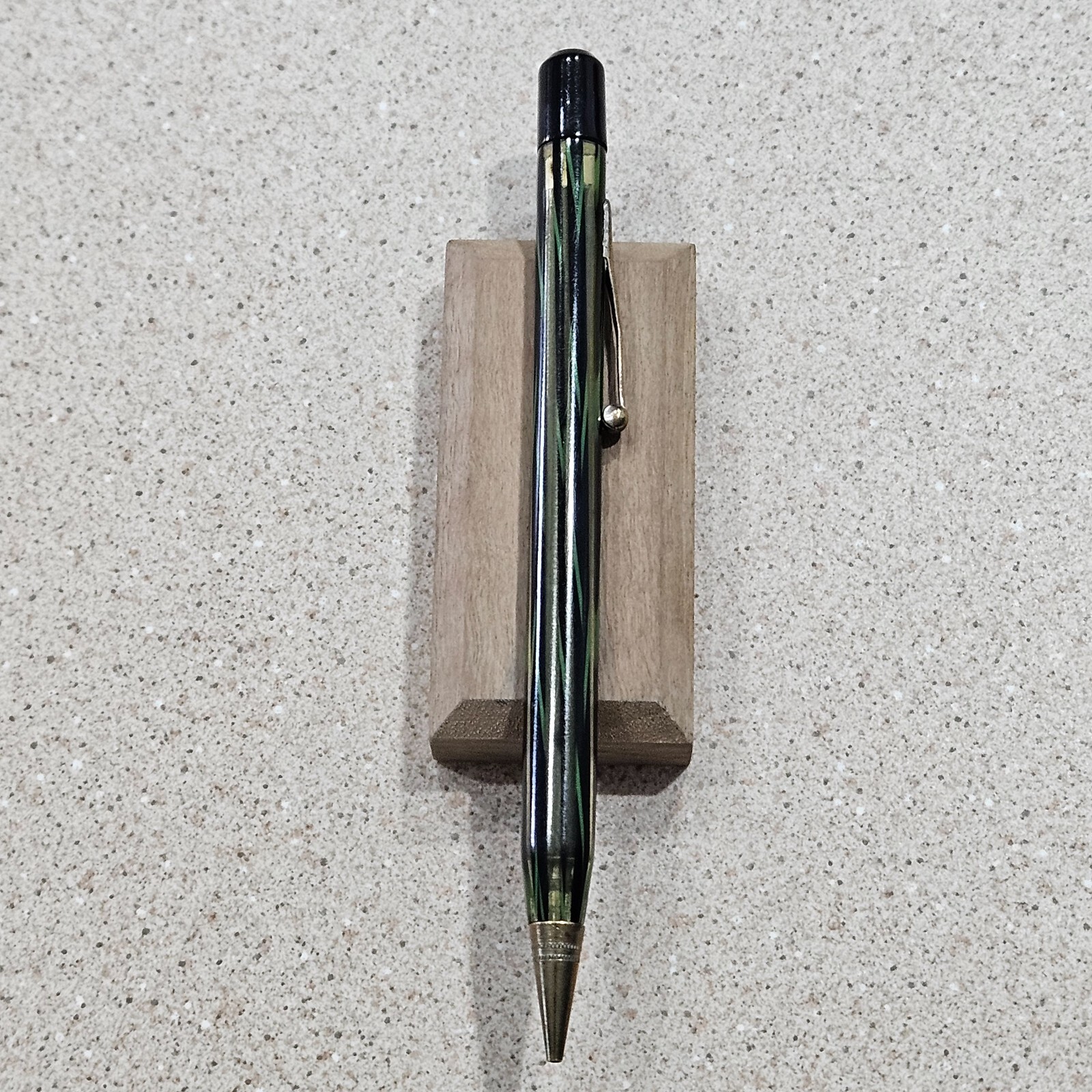 Wearever “Year Round” Green & Black Pattern Visible 5-3/4 Inch Mechanical Pencil