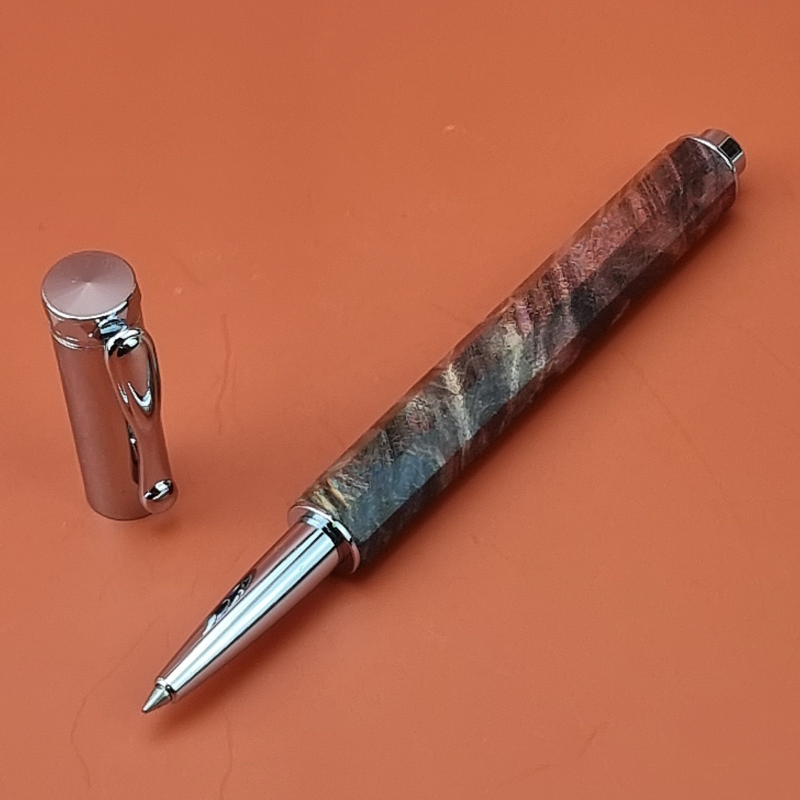 Hand Crafted Water based Ballpointpen with Octagonal Wood Barrel