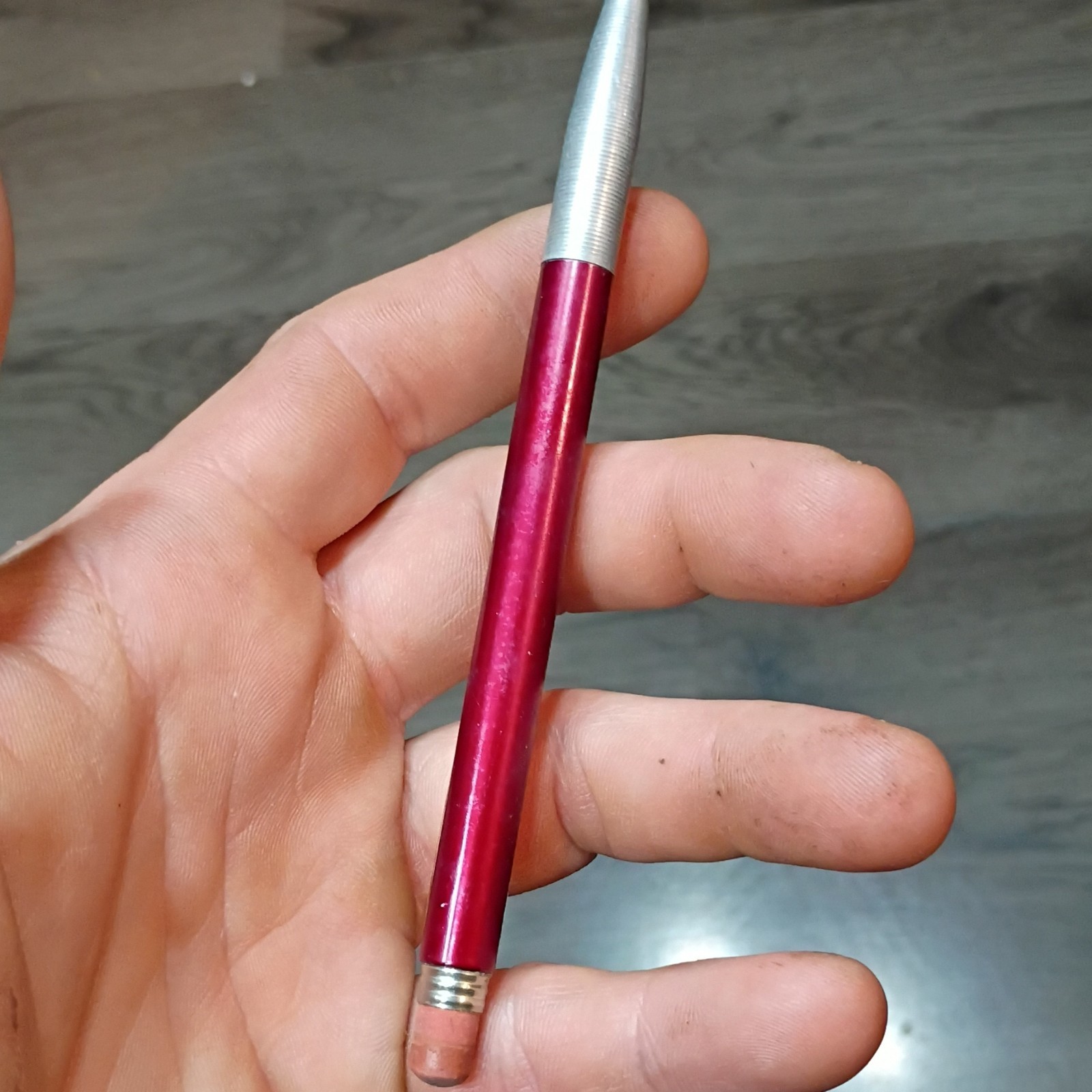vintage Red Metal Twist Click Mechanical Pencil with Retractable Tip