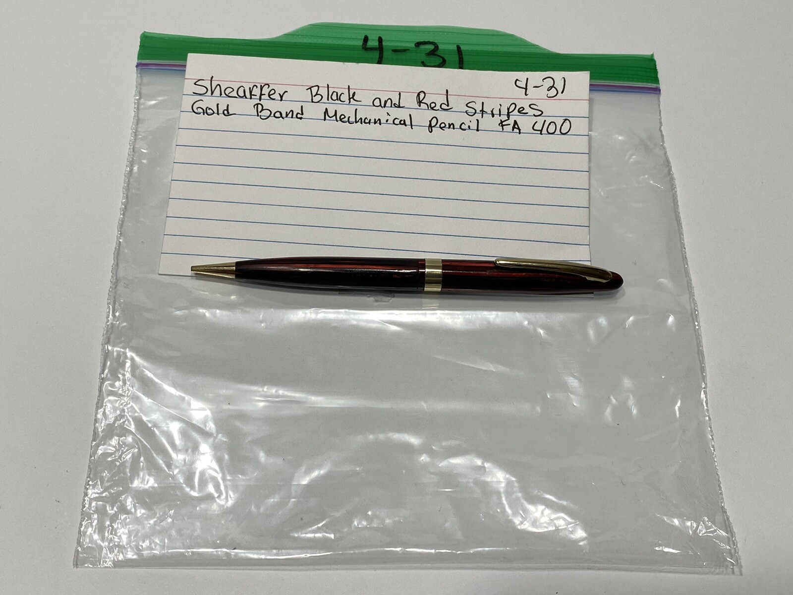 SHEAFFER BLACK AND RED STRIPES GOLD BAND MECHANICAL PENCIL FA 400