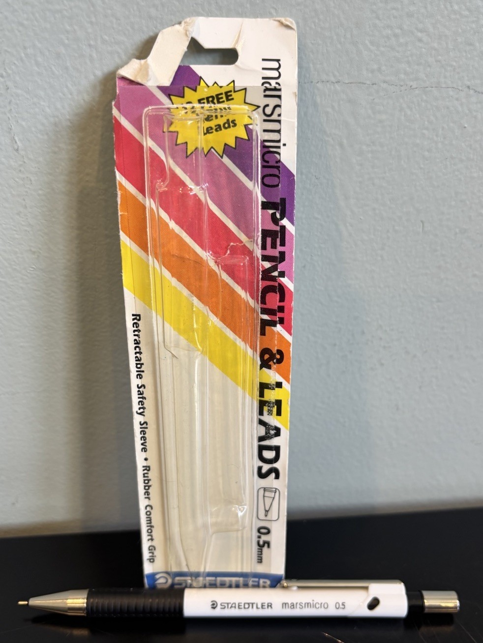 Staedtler Marsmicro 0.5 mm White Mechanical Pencil Comfort Grip NOS READ
