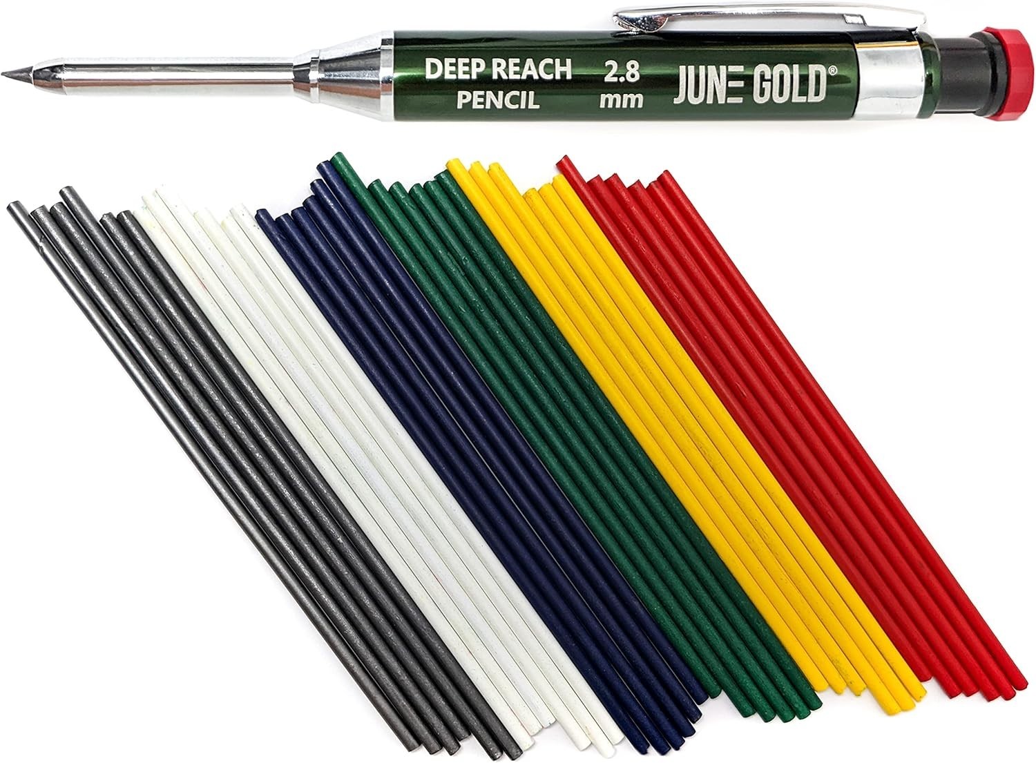 2.8 mm Deep Metal Carpenter Pencil, 36 Colored Refills, 6 Colors, 40 mm , 6 …