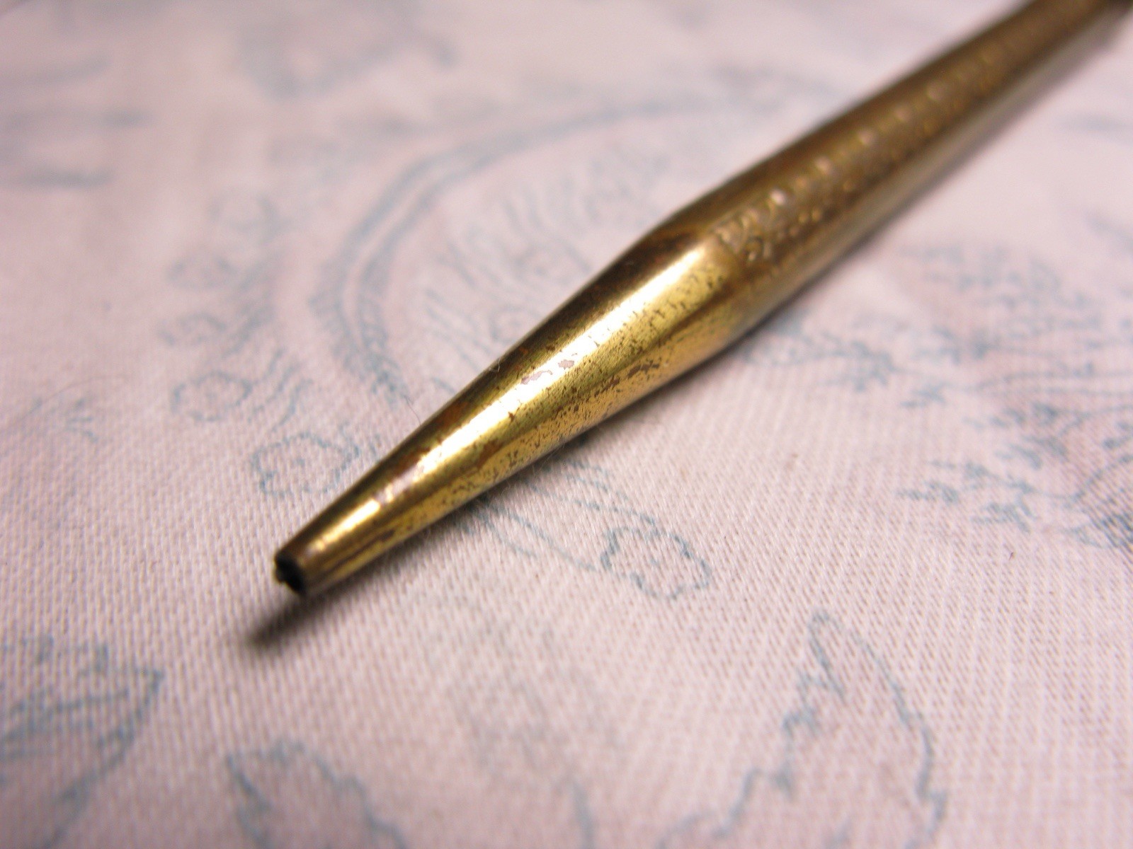 Unbranded art deco Metal Vintage Mechanical Pencil Made in USA Brass color