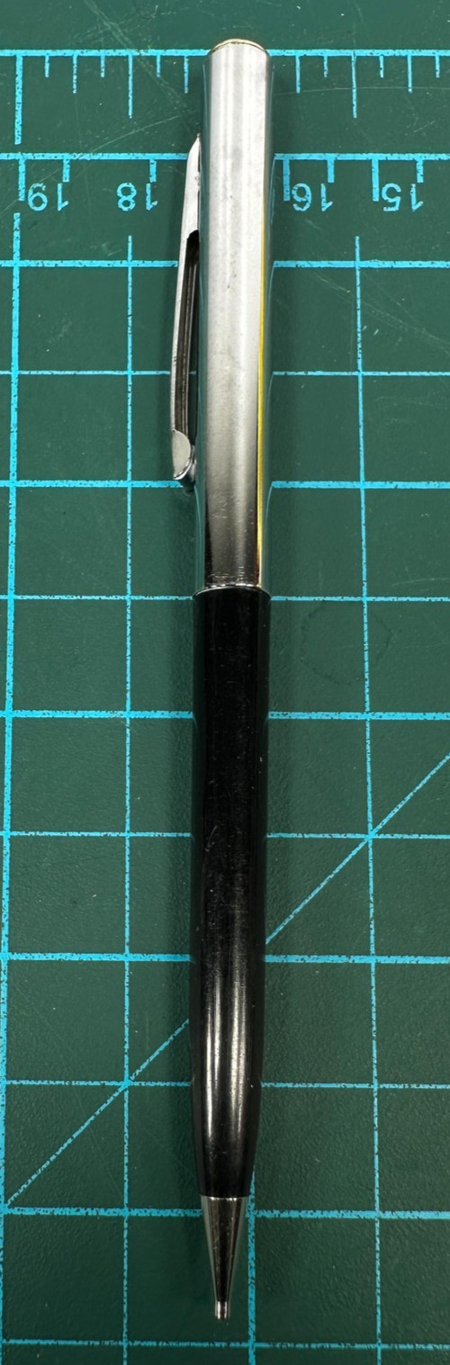 Vintage Sheaffer Mechanical Twist Pencil Black Chrome Personalized Ron Middleton