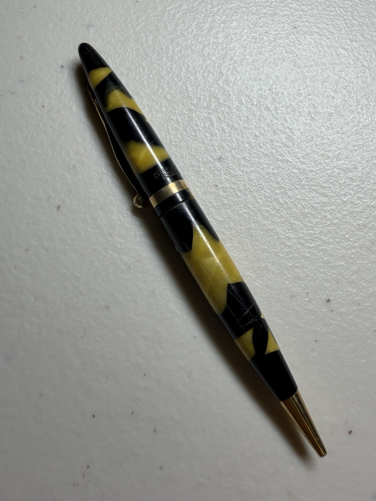 Vintage 1930s Sheaffer Balance Mechanical Pencil Black Pearl & Gold (Tested)