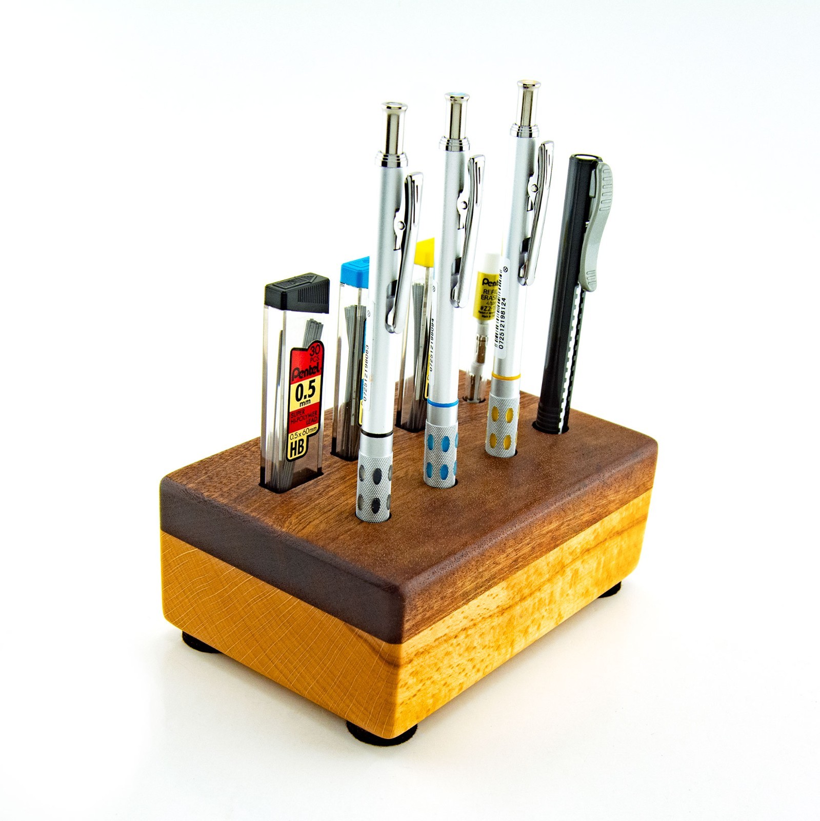 Pentel Graphgear 1000 Mechanical Pencils Custom Wood Display Stand 0.5 0.7 0.9mm