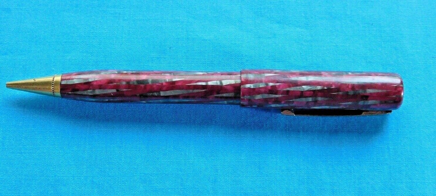 VINTAGE JEWEL TONE JEWELTONE MECHANICAL PENCIL WORKING MAROON MULTI COLOR