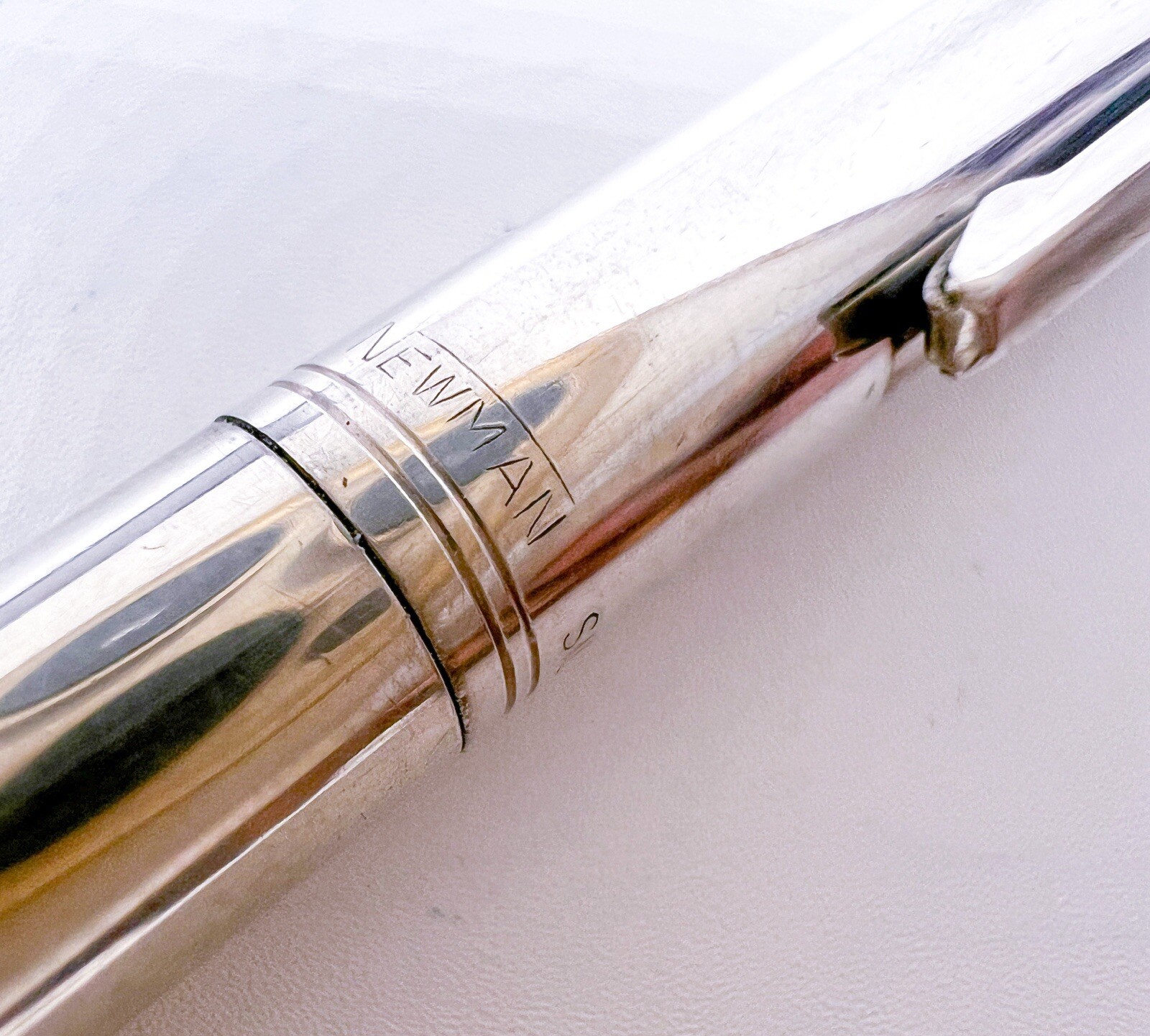 Newman Sterling Silver Flat Pattern Mechanical Pencil 0.9 continues twist Box