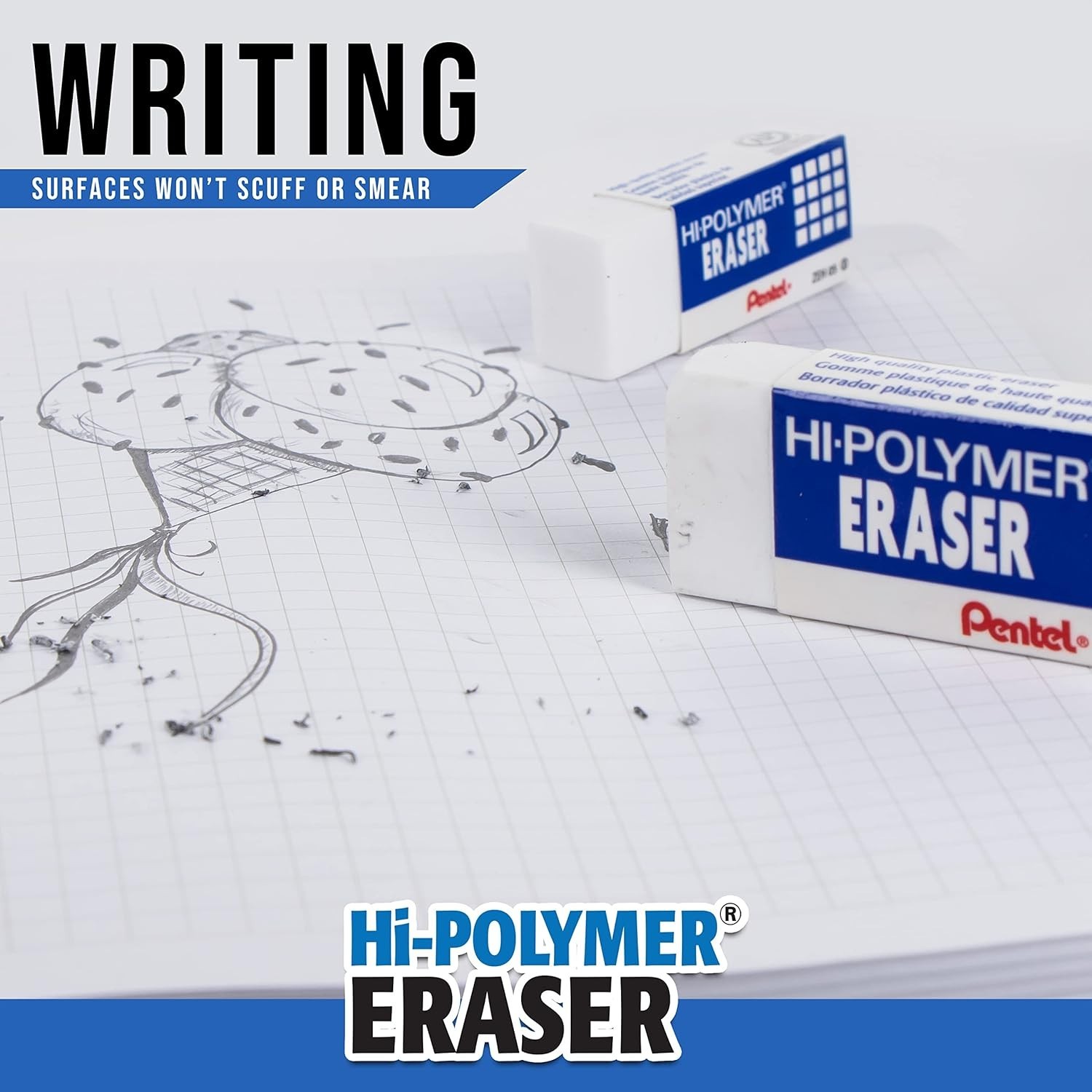 36 Count Eraser Pack, Soft and Reliable with No Smudging or Hardening Issues