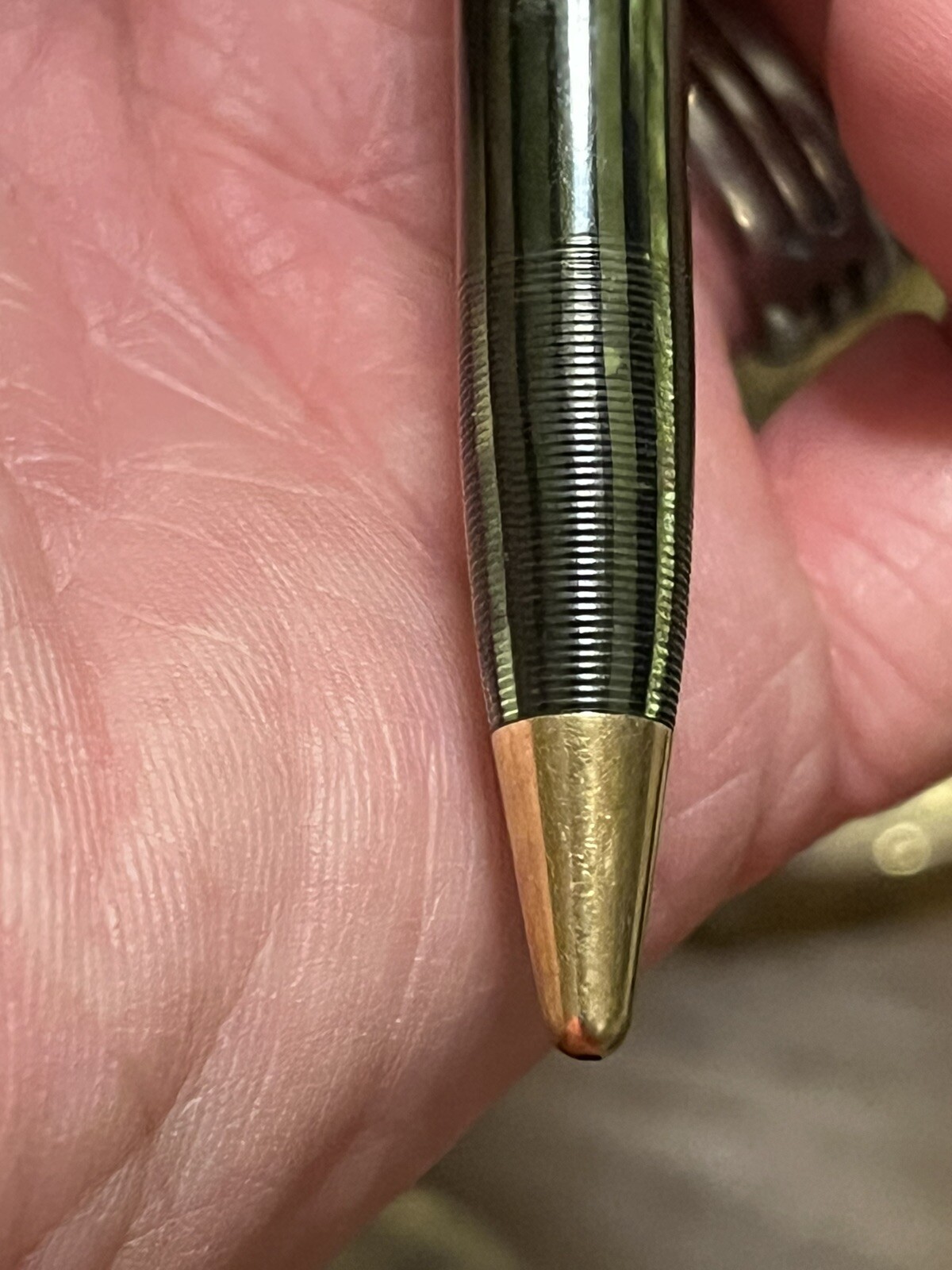 VINTAGE SCHEAFFER FOUNTAIN PEN Co 14K Pencil #500 Iridescent Green Silver