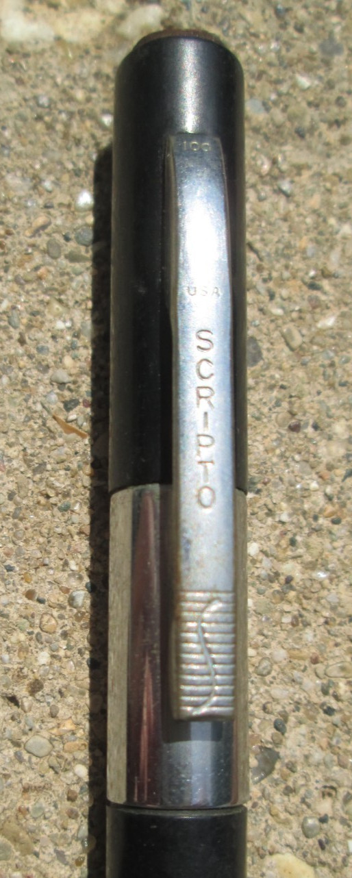 Vintage Scripto 100 Black and Silver Mechanical Pencil for Parts or Repair